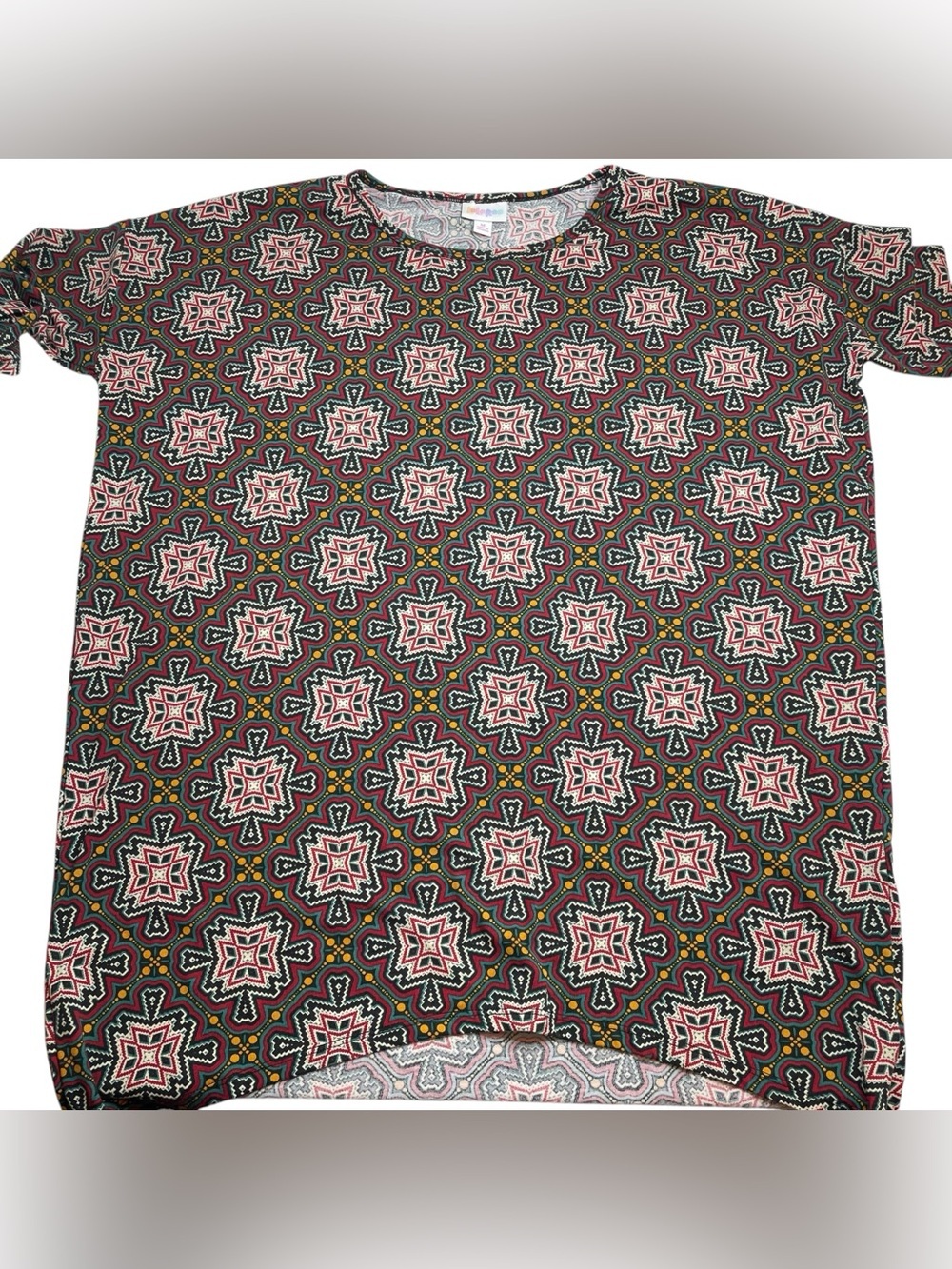 LuLaRoe Irma Tunic Bundle of 3 Blue Black Yellow Geometric Print Medium NWT NWOT - Picture 4 of 7
